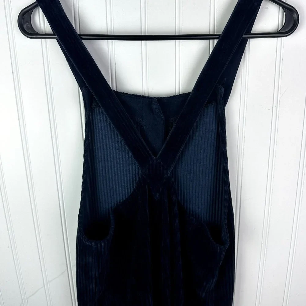 Madewell Blue Texture Thread‎ Velour Corduroy Overalls Ribbed Romper/Jumpsuit XS